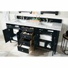 James Martin Vanities Brittany 72in Double Vanity, Black Onyx w/ 3 CM Carrara Marble Top 650-V72-BKO-3CAR